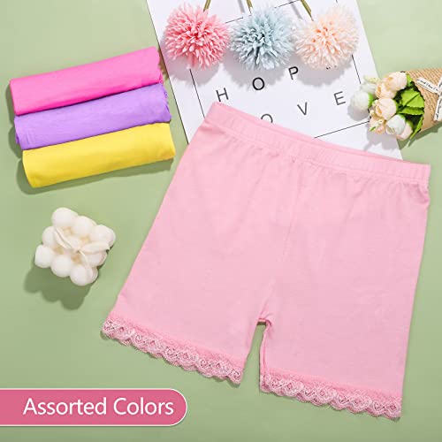 Resinta 8 Pack Girls Dance Shorts Lace Shorts Bike Shorts Breathable And Safe Girls Shorts Under Dress,8 Color(6-7 Years) #TOP3