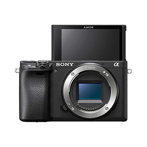 Câmera digital Sony Alpha 6400 com sensor APSC, 24,3MP, tela ajustável em 180°(selfie) e lente 16-50