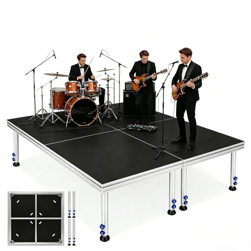 Image of 4Pcs Portable Stage Platform, 1900LBS Load Heavy Duty Aluminum Stage Riser