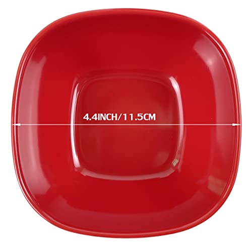 Eweigeer 4.4-Inch Melamine Dessert Bowl Kids Plastic Bowls,Small Bowl For Ice Cream Snacks Rice Salad Soup Cereal.set Of 10(Red) #TOP6