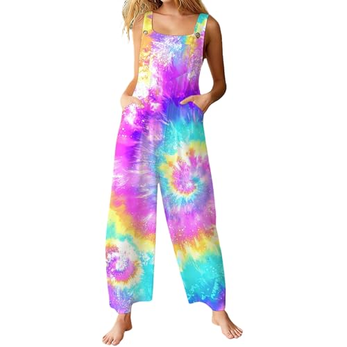 Combinaison décontractée tie-dye confortable pour silhouette élancée