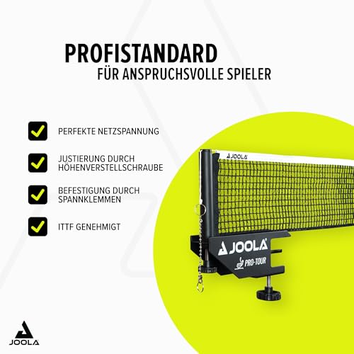 Joola Unisex – Erwachsene Post-Set Pro Tour Tischtennisnetz, Schwarz, 152cm