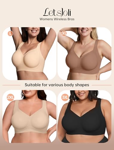 image for LetsJoli Jelly Bras for Women Supportive Wireless Push Up Bra Full Cov