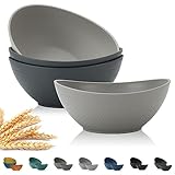 PYRMONT Large Salad & Wheat Straw Bowls - 65oz Serving Set of 4 for Kitchen, Soup, Cereal, Pasta - Microwave & Dishwasher Safe, BPA-Free