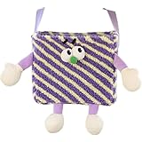 Mikuzo クリエイティブな車、家、旅行雑貨収納バッグ、椅子の背もたれに吊り下げる収納ポケット、車の後部座席の車のゴミ袋、日常雑貨収納バッグ、取り付け簡単なかわいい表情の収納バケツボックス防水防塵多機能大容量漫画モンスター柄収納バッグ (パープル) [並行輸入品]