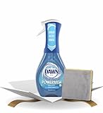 Dawn Platinum Powerwash Fresh Scent Liquid Dish Spray 16 oz Bundle with Microfiber Cloth - Grease Remover - Dish Soap - Dawn Powerwash for Dishes and Hard-to-Reach Items - (2 Items)
