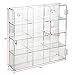 Ikee Design Acrylic Display Case with Mirrored Back, Clear Wall Mounted or Desktop 12 Compartments Display Cabinet Shelves Stand for Collectibles, Small Pop Figures,or Jewelry, 10.7 W x 2 D x 10 H in