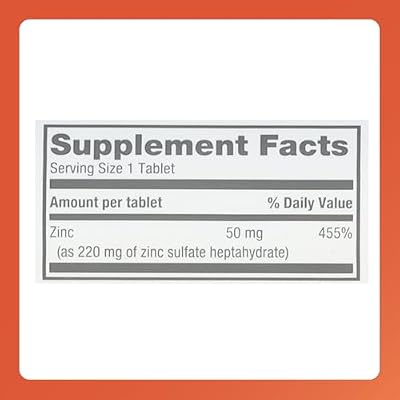 Rugby Zinc Sulfate 220 mg Tablets - Made with Zinc Sulfate Heptahydrate - Dietary Supplement - 100 Count (4 Pack)