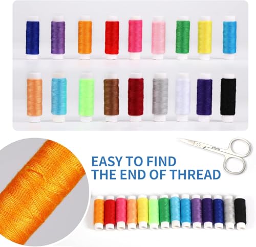 Image of Styllent 85 PCS Sewing Kit, Portable Sewing kit Box Sewing Supplies Accessories with 18Pcs Thread Spools, Scissors, Thread Needles,Tape Measure for DIY, Adults, Beginners, Emergency, Travel, Home