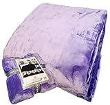 FOHOG COLLECTION Queen Blanket Purple X Large Size 430 GSM Thick Flannel Throw Korean Mink Plush Fleece All Season Medium Weight Thermal Sofa Couch Bed 88 x 95 inches