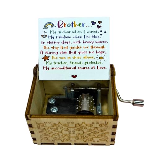 Image of Zesta Wooden Hand Cranked Collectable Engraved Music Box (to Brother)