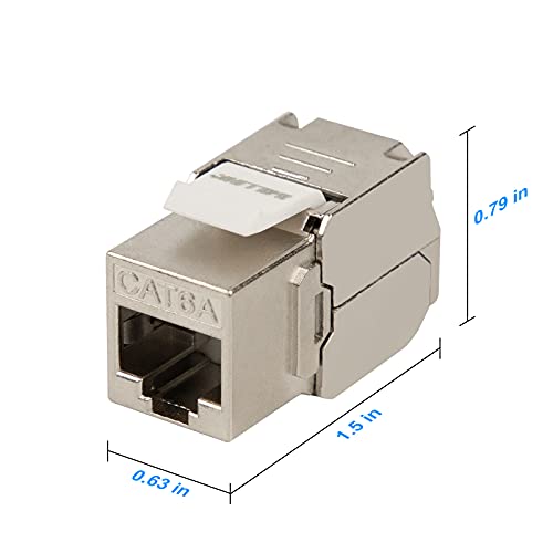 Iwillink (10 Packs) RJ45 Shielded cat6A Keystone Jack, 180 Degree Toolless Zinc-Alloy Housing Keystone Jack - Thumbnail 4
