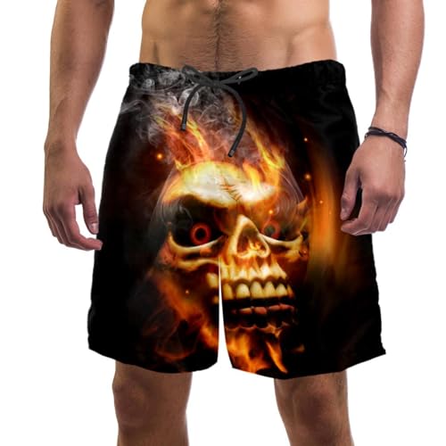 Maillot de bain séchage rapide homme motif crâne pour style de plage