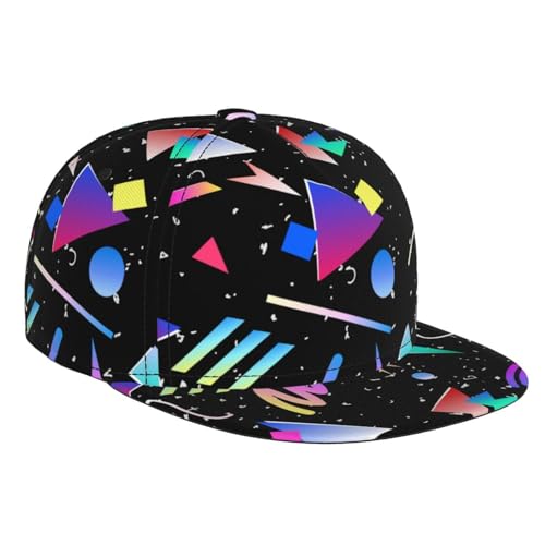 80s 90s Vintage Disco Theme Baseball Cap Adjustable Breathable Fashion Snapback Flat Bill Hat Casual Hip Hop Hats for Men Women Outdoor