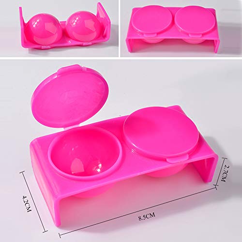 4 piezas plato doble para manicura nail art plástico miniatura 3