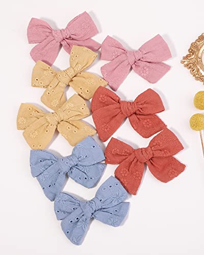 Doboi 20Pcs 3.3 Inch Baby Hair Bows Baby Girls Hair Clips Cotton Linen Handmade Hair Bows Clips For Girls Solid Color Boutique Hair Accessories For Baby Toddlers Kids #TOP6