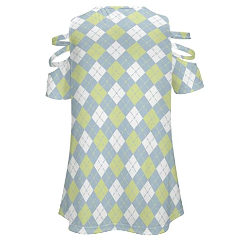 KccOsg Túnica feminina para usar com leggings, túnica com ombro vazado, ajuste solto, gola V, manga