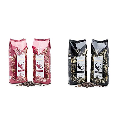 Café de Colombia en grano Consuelo, 2 paquetes de 1 kg + Café de Brasil en grano Consuelo, 2 paquetes de 1 kg