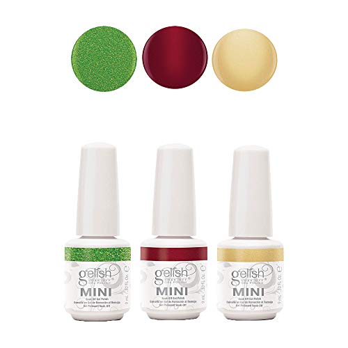 Gelish Mini Little Miss Nutcracker Winter Gel Nail Polish Set | Gold, Red, Green