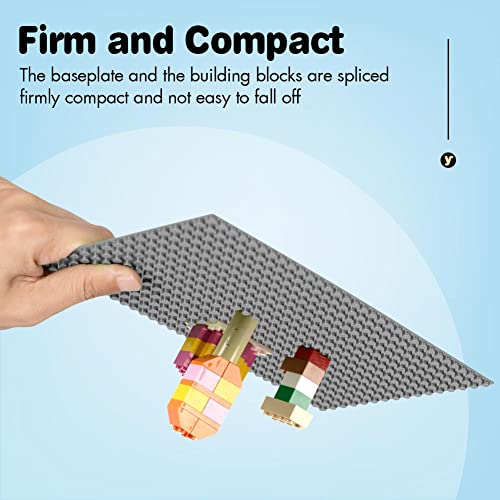 Etarnfly 2 Pack Classic Base Plates, 5" X 10" Sturdiness Building Boards -100% Compatible With All Major Brands, Creative Building Platforms Mats For Building Bricks - Grey #TOP1