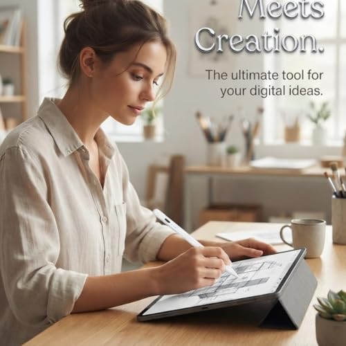 Image of Drumstone Universal Touch Screen Stylus Pen with Battery Display, Rechargeable Active Stylus, Precision Fine Tip for Writing, Drawing & Note Taking on iPad, Android Tablets & Smartphones