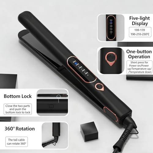 Plancha de cabello 2 en 1 con control digital de temperatura miniatura 6