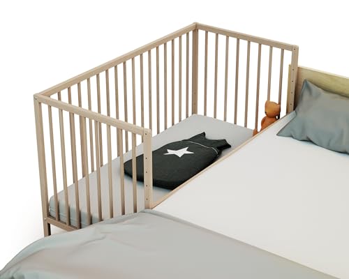 Miniatura 4 de Webaby - Cuna Bebe Colecho 60x120 Madera Con Ruedas Lio - Haya Cruda - 124 X 64,50 X 81cm