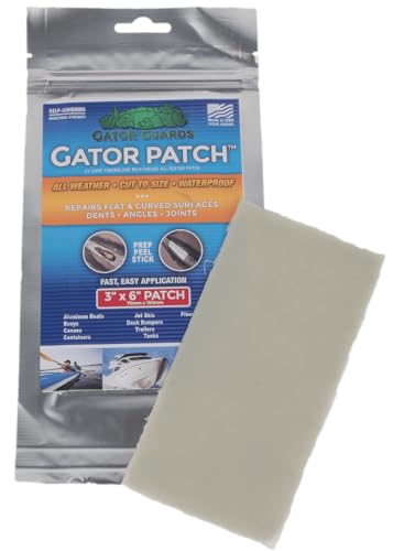 Multi Purpose Repair Patch 3 Inch Width x 6 Inch Height Gray Fiberglass Reinforced Polyester UV Cure Peel And Stick Cut To Size