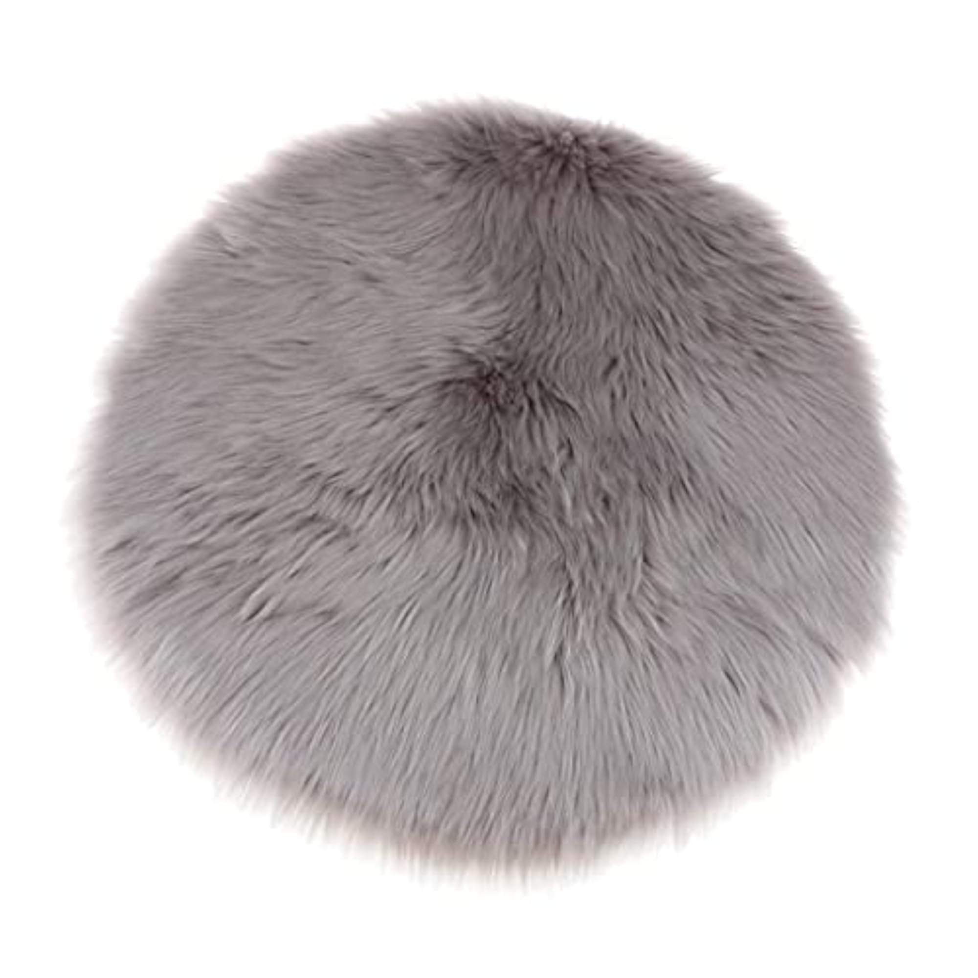 2x Faux Fur Seat Cushion Pad Artificial Sheepskin Mat Gray