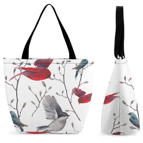 Sac de shopping oiseau rouge volumineux pour ranger toutes vos affaires de voyage