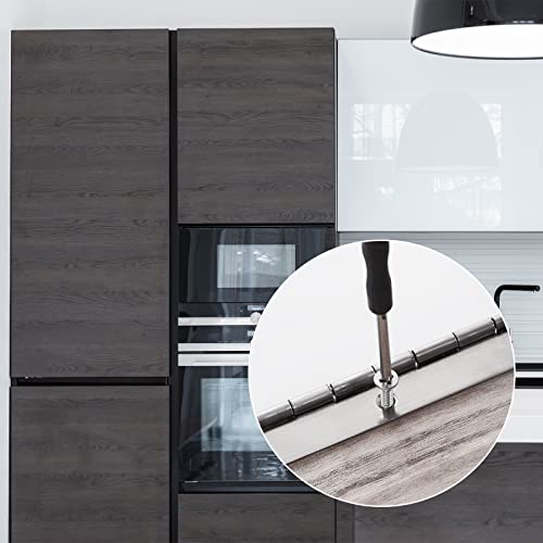 SAVITA 30 cm Klavierscharnier, 2 Stück Scharnier Edelstahlscharnie mit Löchern, Strapazierfähig Poliert Edelstahl Klavierscharniere für Bootsschränke Aufbewahrungs Box, Schraube Inklusive (Silber)