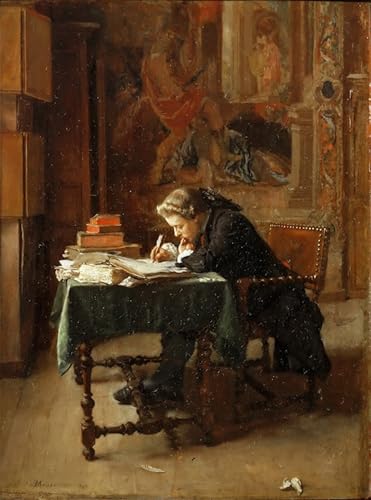 Tableau jeune homme écrivant Meissonier pour grand mur vide
