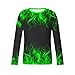 T-Shirts for Men's Long Sleeves 3D Flame Print Round-Neck Slim Sport Casual Pullover Tee Shirts Sports Fashion Blouses Tops