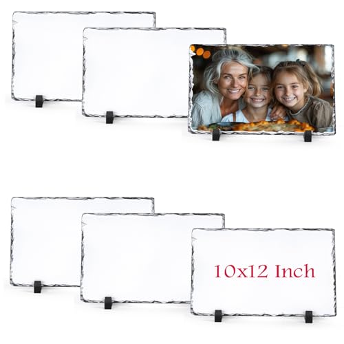 WANZELONYO Sublimation Slate Blanks 10x12 Inch 6 Pack Sublimation Rock Stone Picture Plaque Bulk
