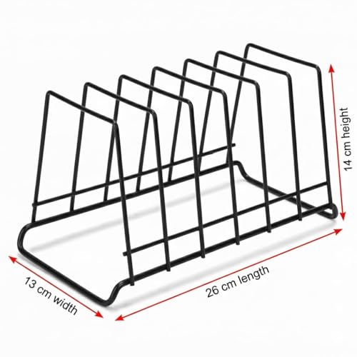 Image of Namani 6 Section Stainless Steel Plate Stand | Dish Organizer Rack for Kitchen Cabinet & Countertop | Rust Proof Plate Holder for Dishes, Thali & Lids