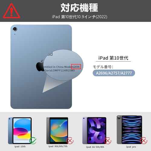 SQBEBS iPad 11世代 /10世代 ケース 11インチ 2025/10.9インチ 2022 ペンシルホルダー付き サポート Touch IDとオートスリープ機能対応 三つ折り スタンド ソフトTPU バック耐衝撃 軽量 カバー 対応 iPad A16 ケース ピンク