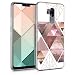 Produktbild kwmobile Hülle kompatibel mit LG G7 ThinQ/Fit/One - Handyhülle - Handy Case Glory Dreieck Muster Rosa Rosegold Weiß