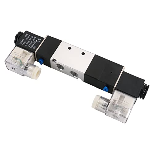 Baomain Pneumatic Solenoid Air Valve 4V230C-08 Dc 24V 5 Way 3 Position Pt1/4" Internally Piloted Acting Type Double Electrical Control Midst Closed #TOP2