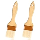 Lnngub 2 Stück Backpinsel Set, Holzgriff Hitzebeständig Backpinsel...