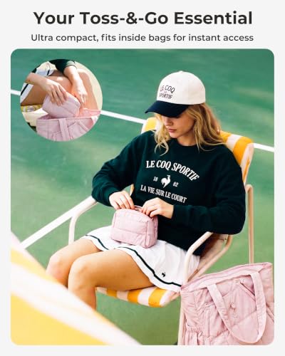 Image of BAGSMART Small Makeup Bag For Purse, Cute Pouch for Women | Zipper Pouch, For Purse, Toiletry Pouch, Puffy Padded Mini Cosmetics Bag, Travel Essentials, Cute Make Up Organizer