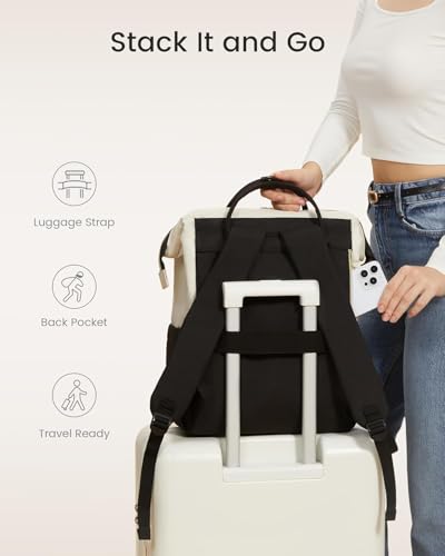 Image of RECTITUDE Laptop Backpack for Women, 17 Inch Work Business Backpacks Purse With Large Capacity, Waterproof Nurse Bag College Bookbag for School, Waterproof Casual Daypack