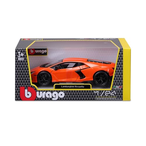 Bburago Lamborghini Revuelto - Realistic 1:24 Scale Model Car, Diecast Replica with Opening Doors, Officially Licensed by Lamborghini, Recommended Age 3+ Years