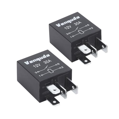 4 pin Relay 12V 30A,Multi-Purpose Universal Replacement Standard Car Starter Relay，Starter、Cooling Fan，Horn、Headlight、AccesHsory (4pin-2pcs)