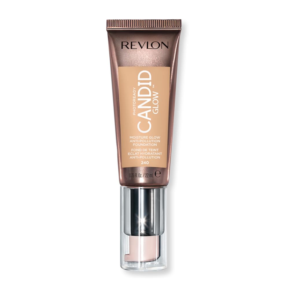 Revlon Liquid Foundation, Photo Ready Candid Glow Face Makeup for Sensitive and Dry Skin, Longwear Sheer-Medium Coverage with Natural Glow Finish, 240 Natural Beige, 0.75 Oz Natural Beige 0.75 Ounce (Pack of 1)