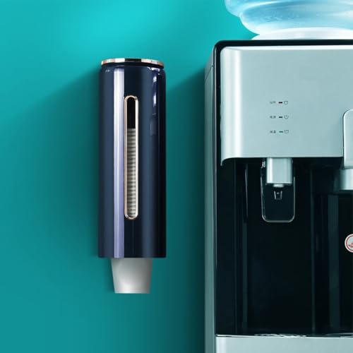 Dispensador de vasos de pared con función de dispensación automática para vasos de papel desechables en entornos comerciales y domésticos (azul) Dispensador de vasos de pared con función de dispensación automática para vasos de papel desechables en entornos comerciales y domésticos (azul)