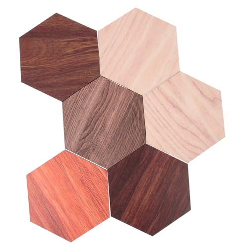 PENIKOKO 6 piezas Paneles Hexagonales de Madera de Decoración Geométrica de Pared Resistente y Duradera Adhesivos Decorativos para Interiores de Sala y Dormitorio Arte Mural Elegante y