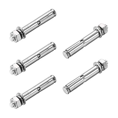Image of 5 Pcs M6 x 50mm 304 Stainless Steel Expansion Bolt External Hex Expansion Screw Bolt Sleeve Anchor,Pool Safety Cover Expansion Bolts,for Concrete