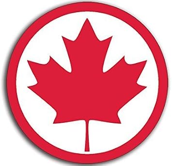 Round Maple Leaf Sticker from Canada Canadian Flag