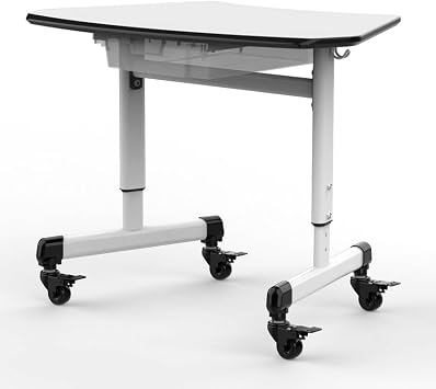 Luxor MBS-Desk Pack of 2 Trapezoid Student Desk with Drawer and Adjustable Height