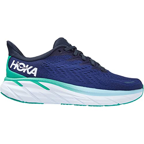 HOKA ONE Damen Clifton 8 Running Shoes, Outer Space/Bellwether Blue, 36 EU